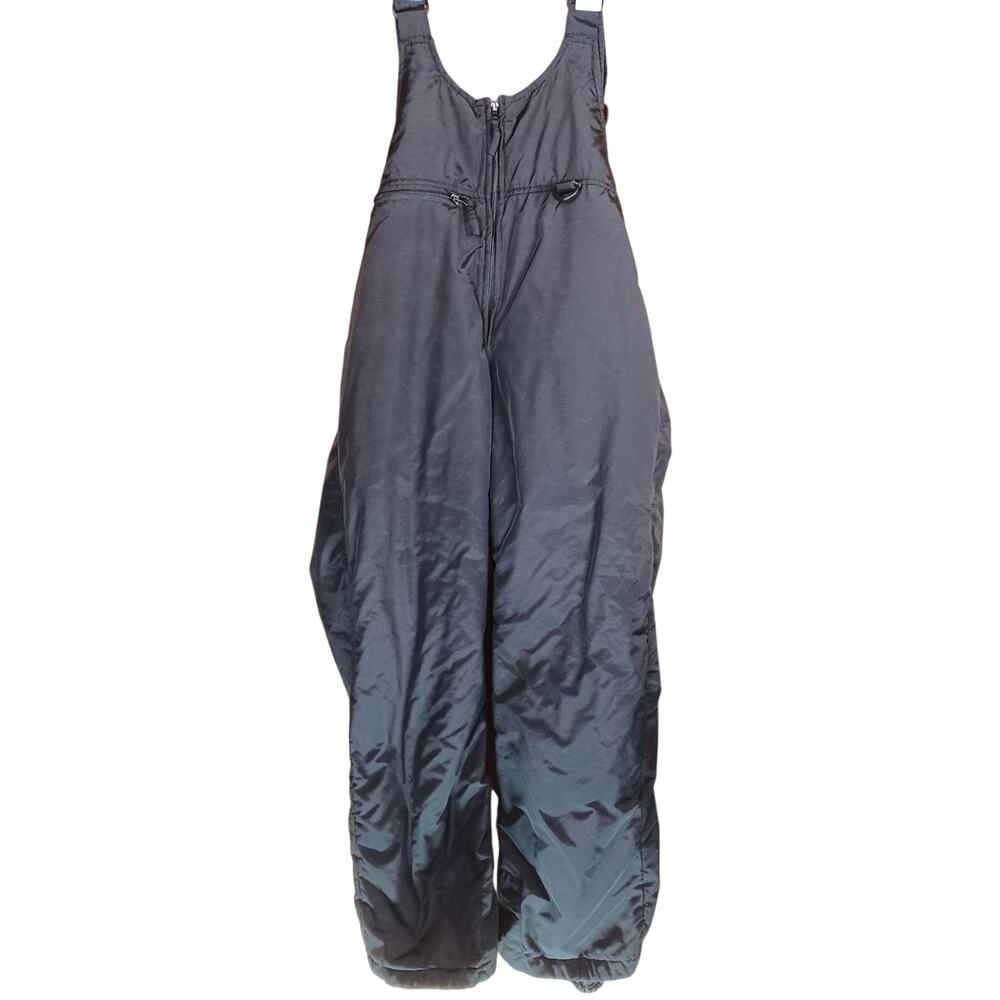 Vintage Sportcaster Men's Large Insulated Ski Snow Bib Overalls, Black Snowboard